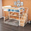 Lit mezzanine avec bureau intégré, prise de courant, éclairage DEL et garde-robe ouverte-118321465-118321467