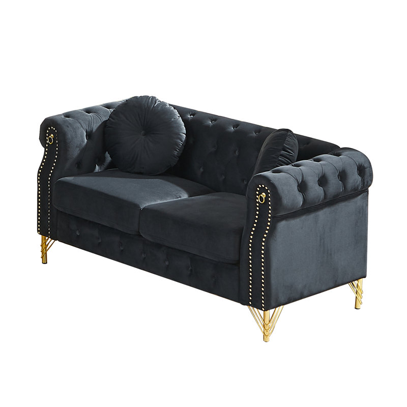 Canapé Chesterfield Velvet, Noir