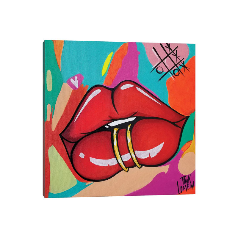 «Juice» par Pinklomein - peinture sur toile tendue, H 12 po x l 12 po x P 0,75 po