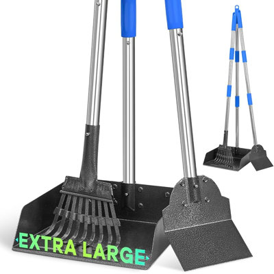 Metal Pooper Scooper for Dogs Heavy Duty Long Handle Rake