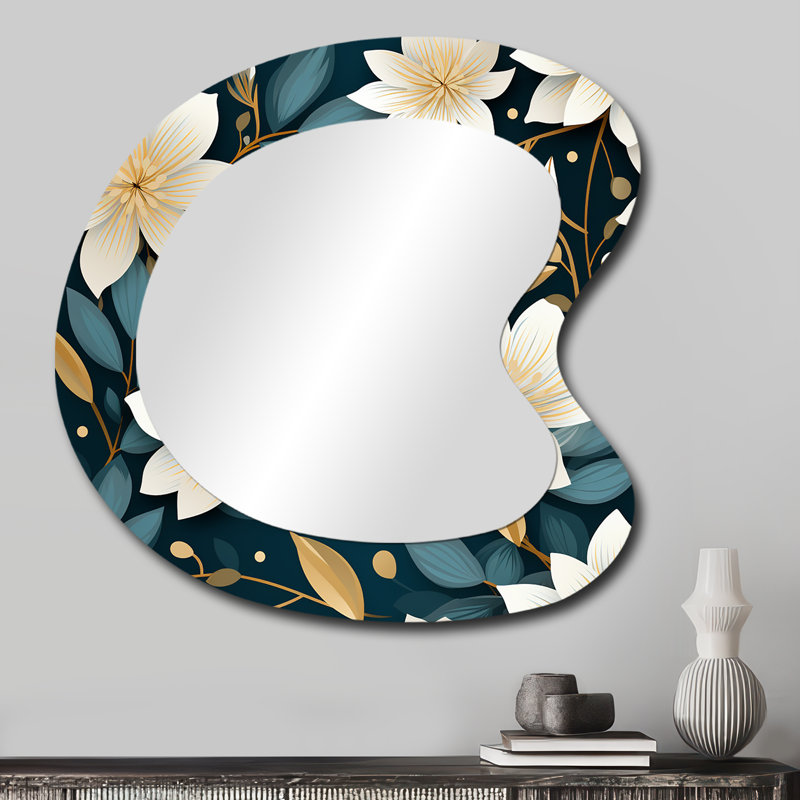 Grand miroir mural blanc traditionnel zen, 27 po x 27 po