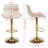 Height-Adjustable Velvet Bar Stools With Chrome Base And Golden Legs, Set Of 2, Perfect For Modern Kitchens And Bars, Bar Stool-162707476-162707478