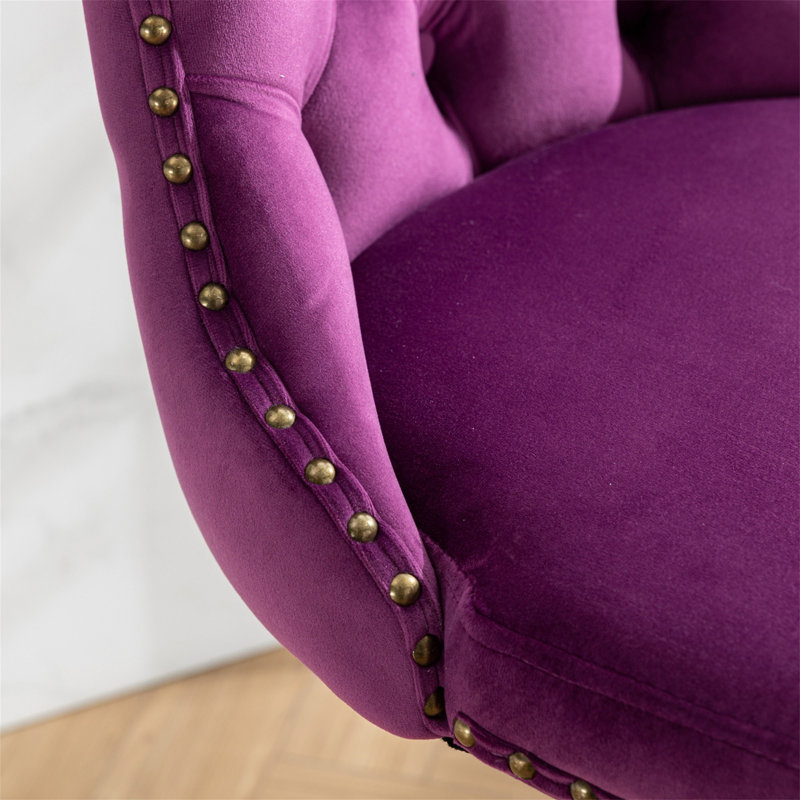 Tabourets pivotants avec hauteur réglable, dossiers capitonnés et base stable, Mauve