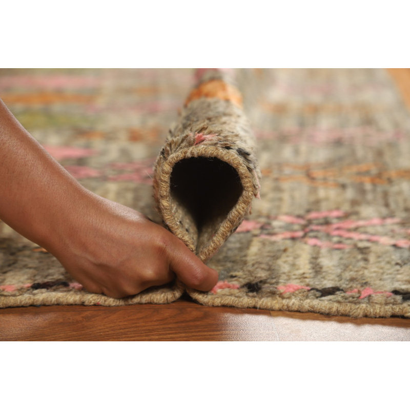 Tapis carré géométrique en laine marocain 6 x 6