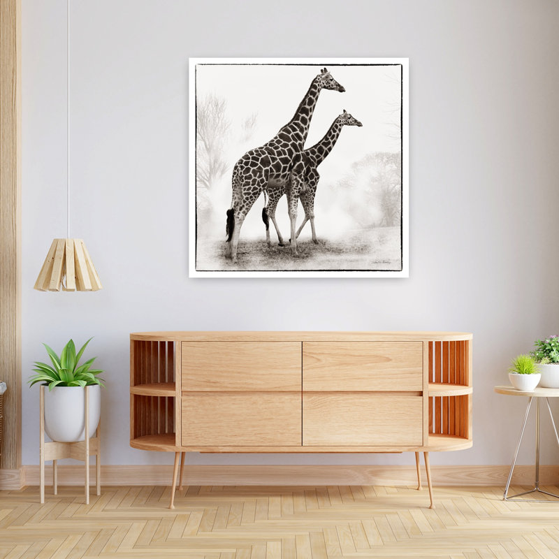 Girafe II, art contemporain de girafe, H 36 po x l 36 po