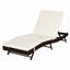 Chaise longue de patio Outsunny, chaise de piscine avec dossier réglable à 5 positions et coussin