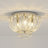 3-Light 11.8 in. Modern Round Glam Crystal Flush Mount