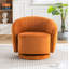 Fauteuil demi-tonneau en velours pivotant à 360 degrés avec motif plissé-132802843