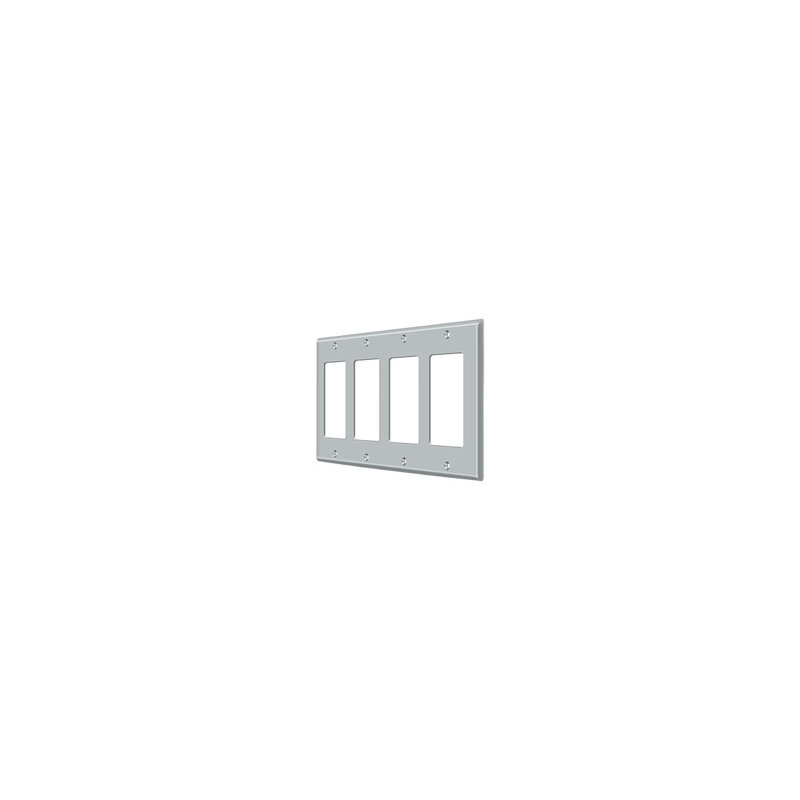 Deltana SWP4744U19 Switch Plate, Quadruple Rocker in Paint Black, Chrome