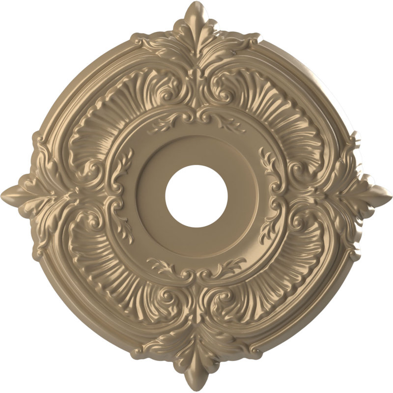 Attica Thermoformed PVC Ceiling Medallion, 19" H x 19" W x 1" D, Universal Metallic Champagne Mist