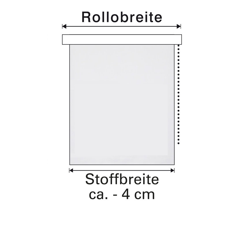 Semi Sheer Roll-Up Blind, 180 cm L x 182 cm W, Uni white