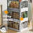 Extra Large Collapsible Storage Box Bin, 5 Side Clear Open Access Stackable w/ Lid-136518153