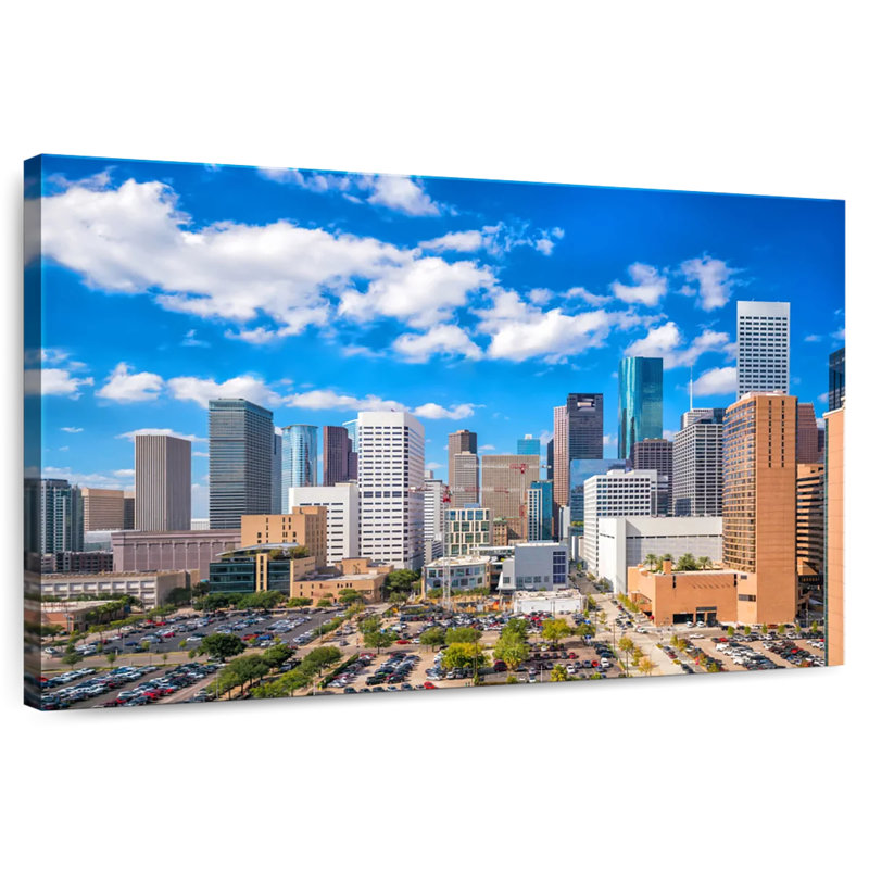 Horizon du centre-ville de Houston, H 26 po x l 39 po