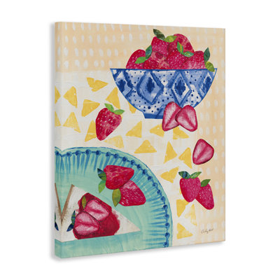 «Strawberry Dessert Tablescape», art mural sur toile par Courtney Prahl