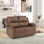 Causeuse inclinable manuelle en microfibre de 59,1 po de largeur avec coussins super doux et accoudoirs superposés de 59,1 po de largeur (ensemble de 2)-721420373