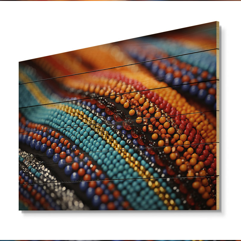 Tribus d'Afrique, perles de Samburou I - impression sans cadre sur bois, H 24 po x l 32 po x P 0,78 po