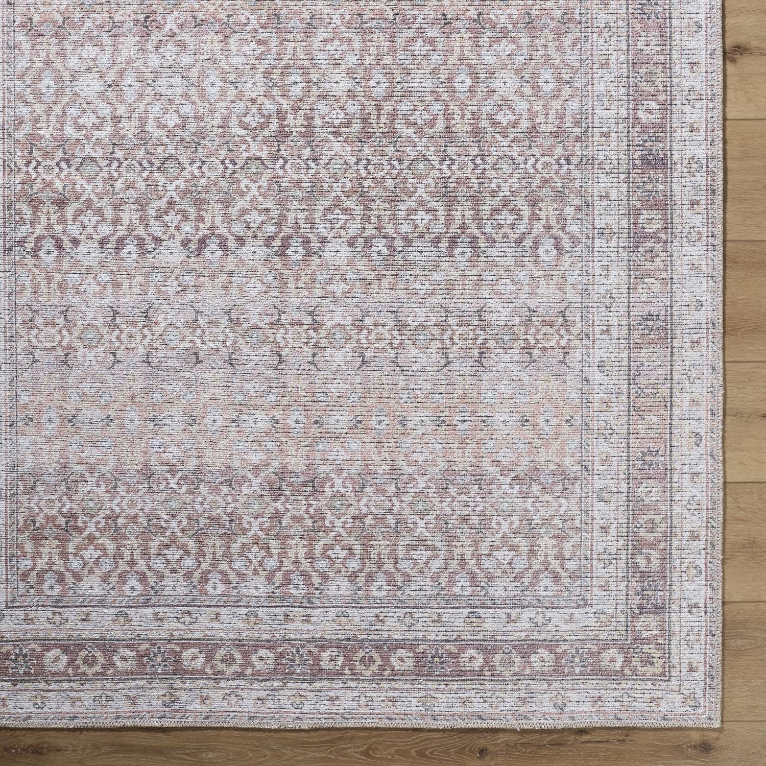 Angiela Machine Washable Floral Rug, Runner 2'7" x 7'10"