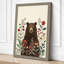 Bear Among Wildflowers Boho - Wrapped Canvas-1852490799-1852490809