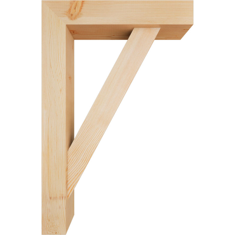 Traditional Block Bracket w/ Offset Brace, 34 x 22, 5 1/2"W Douglas Fir (Smooth)