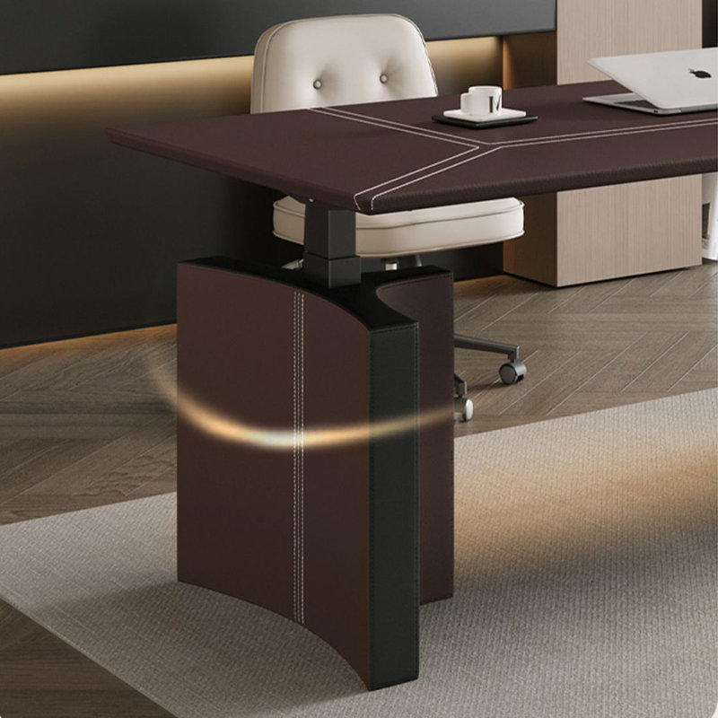 Bureau debout en bois manufacturé Deep Coffee, H 46,85 po x l 70,87 po x P 31,5 po