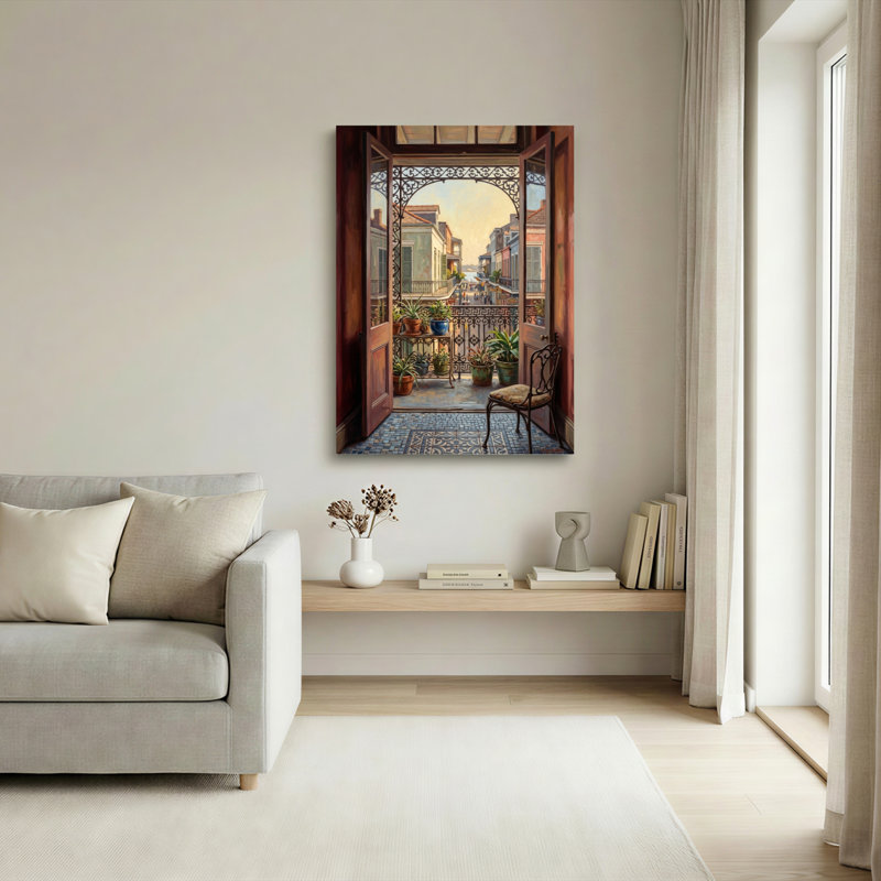 Ensemble de 1 tableau sur toile avec vue du balcon, H 48 po x l 32 po, Wrapped Canvas