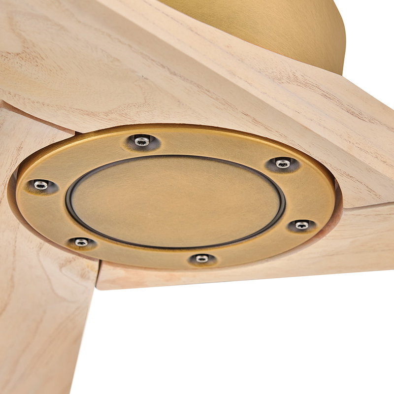 Ventilateur de plafond intelligent 60 po à DEL intégré Hinkley Sculpt avec télécommande Hiro, Doré, Naturel