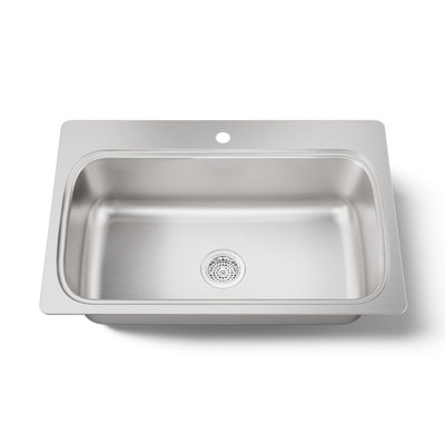 Verse 33" L x 22" W Top Mount Single Bowl Kitchen Sink