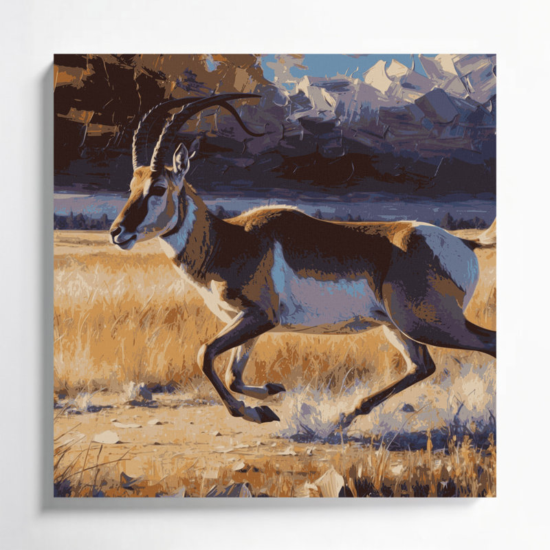 Faune sauvage, art mural sur toile mauve, H 12 po x l 12 po