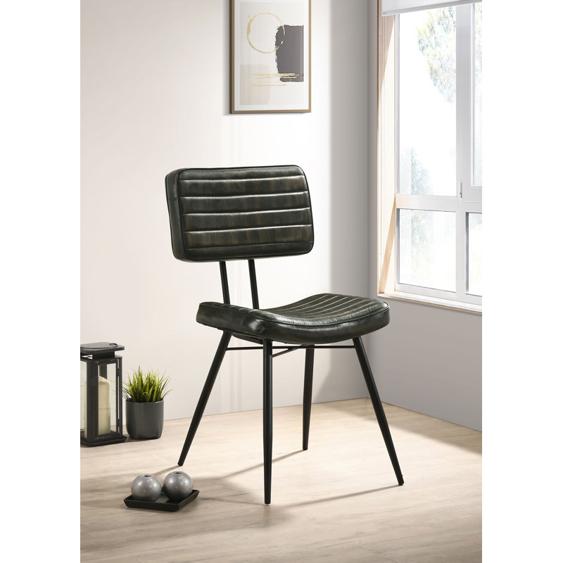 Lambright Leather Upholstered Dining Side Chair Espresso, Black