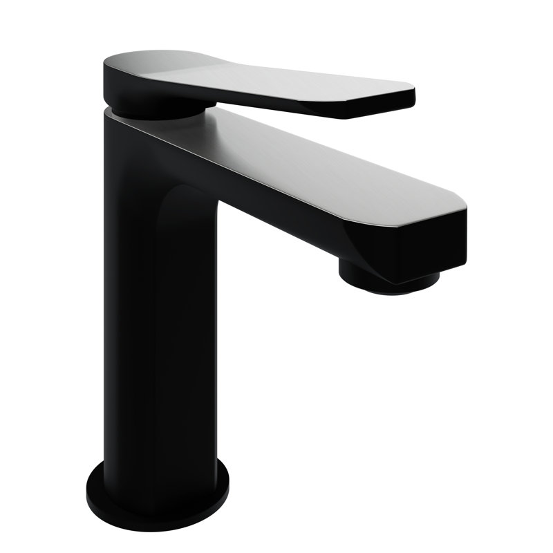 Single-handle Bathroom Faucet with Drain Assembly, Matte Black/Brushed Nickel