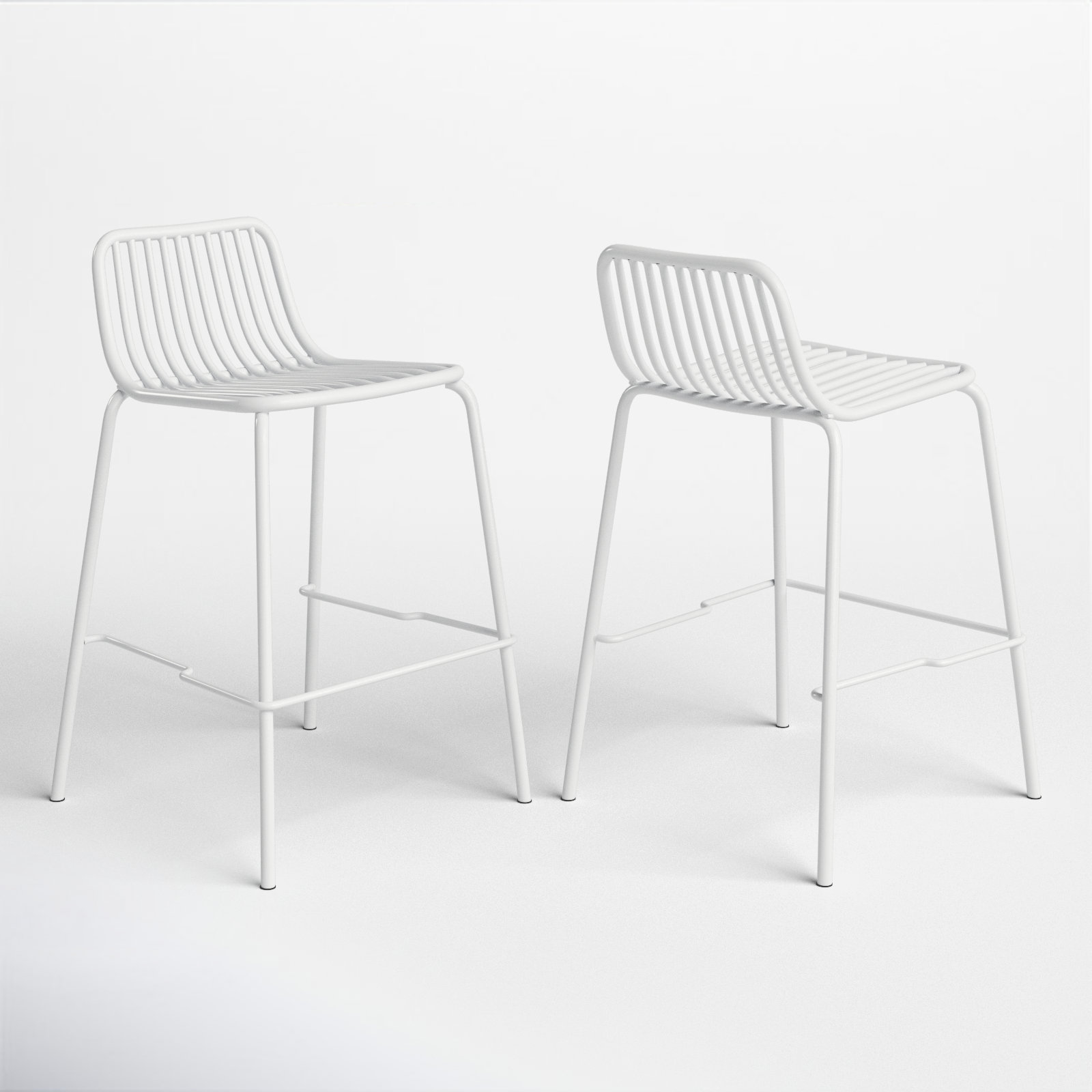 Trenton Patio Bar Stool, White, Counter Stool (25.5” Seat Height)