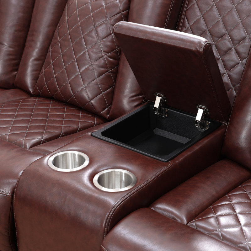 Ensemble de canapé inclinable en cuir Claret Breathing