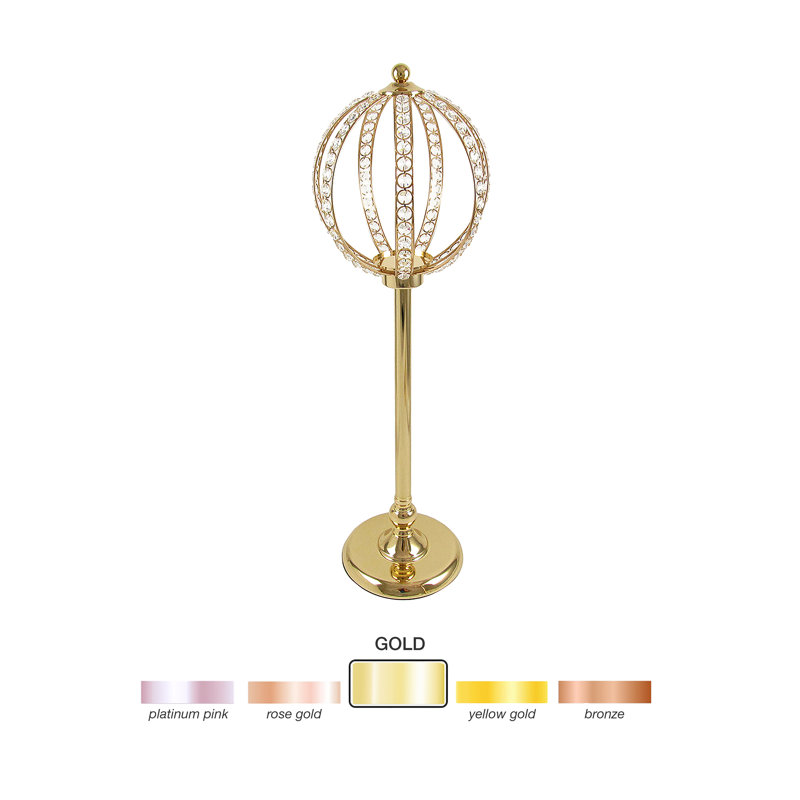 Boule à billes Saltram Princess Crystal, Doré, H 31,1 po x l 9,25 po x P 9,25 po