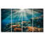 «Little Fishes God Rays Deep Ocean Orange Coral», reproduction d'art sur toile 4 pièces-106162711