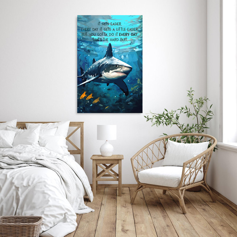 " Shark It Gets Easier ", 24" W x 36" H x 1.25" D