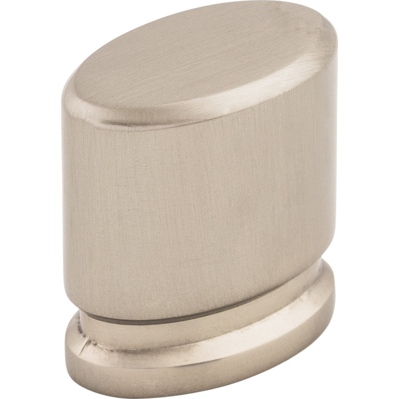 Oval 1 1/8" Length Oval Knob, Brushed Satin Nickel