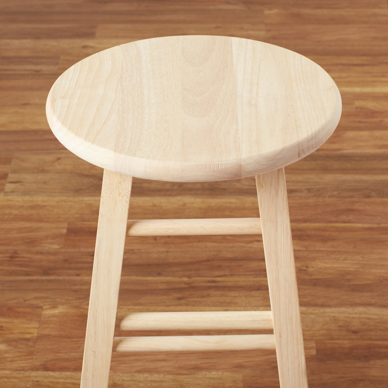 Maner Solid Wood Counter Stool, Unfinished, Counter Stool (24" Seat Height)