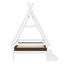 Lit plateforme simple blanc avec escalier, bois massif pour la durabilité et la stabilité, conception à profil bas, finition naturelle Une chambre à coucher élégante en blanc, profil de cadre, plaisir ajouté aux escaliers, esthétique