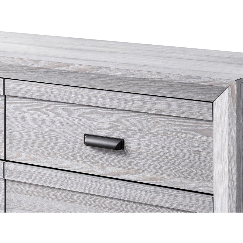 Table de chevet grise rustique avec 2 tiroirs de rangement, 2 meubles de chambre à coucher en bois, construction