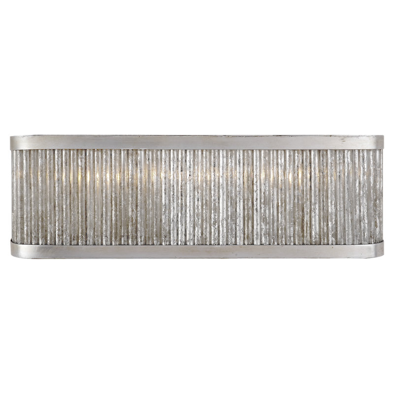Visual Comfort 3 Light Bath Bar, Burnished Silver Leaf