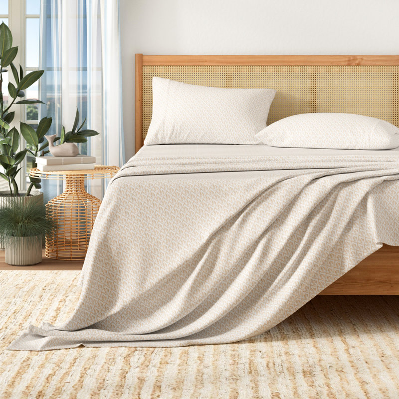 Ultra-Soft Coastal Printed Microfiber Sheet Set, King Sheet Set with 2 Pillowcases