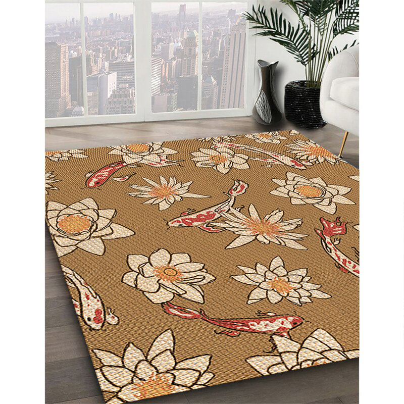 Floral Indoor Rug, Round 5'