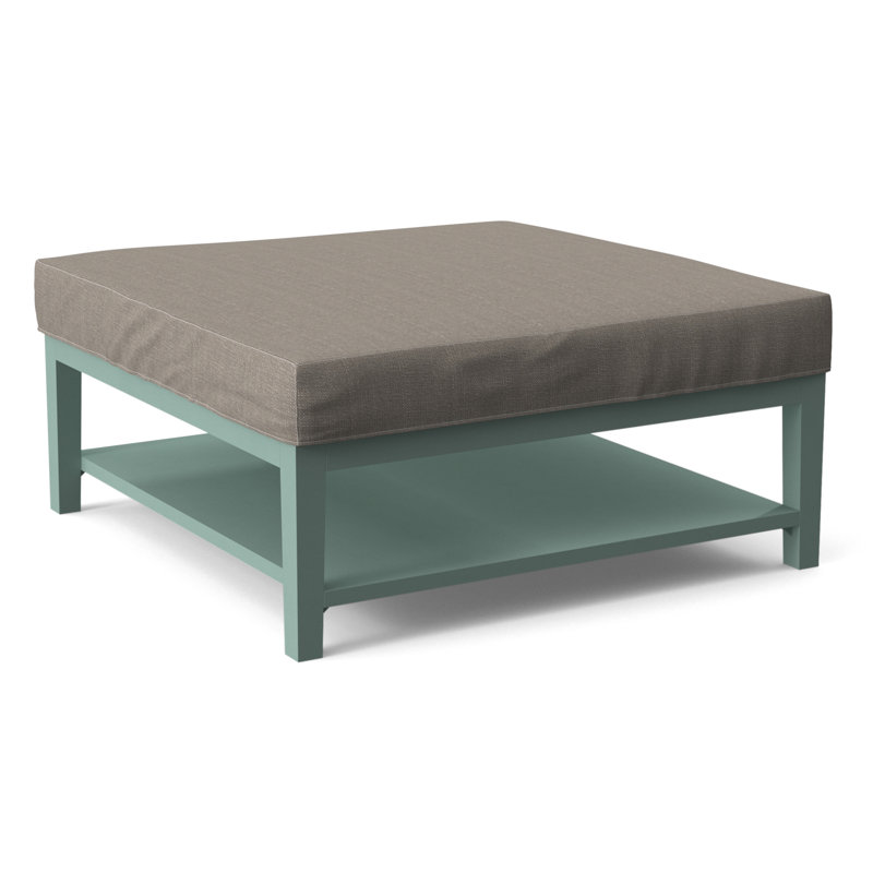 Hammond Square Ottoman, Antique Black Finish, Stone Crypton Performance; 0884-83