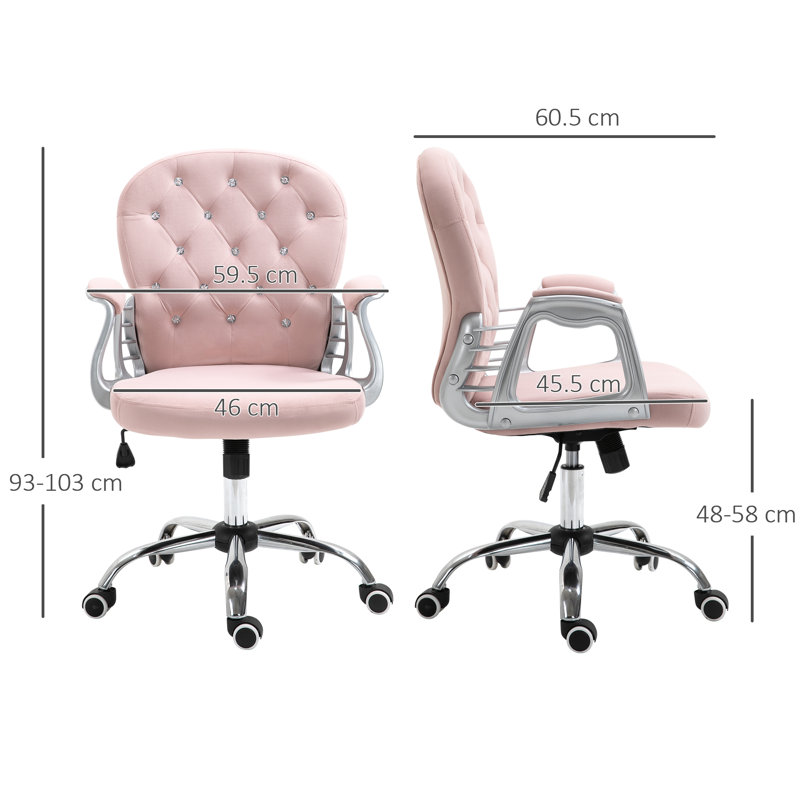 Office Chair, Pink, Silver