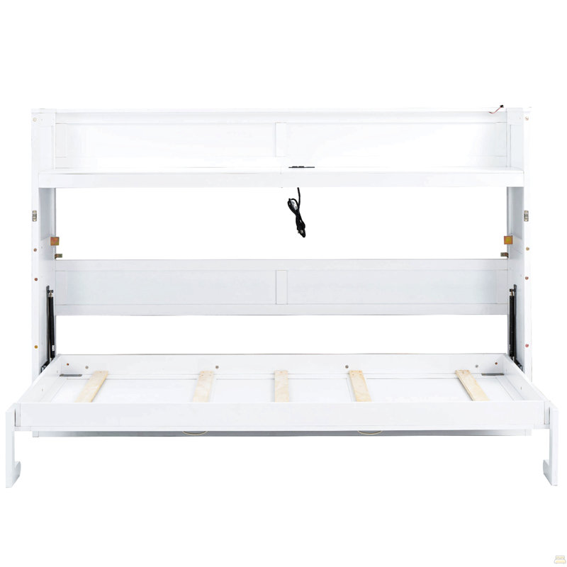 Lit escamotable simple TG avec bureau, lumière DEL et station de charge USB