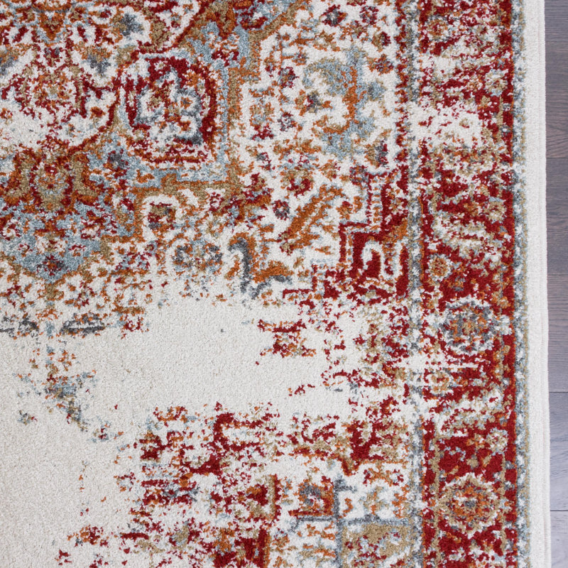 Tapis oriental rouge / beige Talamantes, Rectangle 4 pi 4 po x 6 pi 2 po
