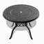 Ensemble de salle à manger 3 pièces en aluminium coulé toutes saisons comprenant 2 chaises pivotantes et une table ronde de 39,37 po avec structure noire