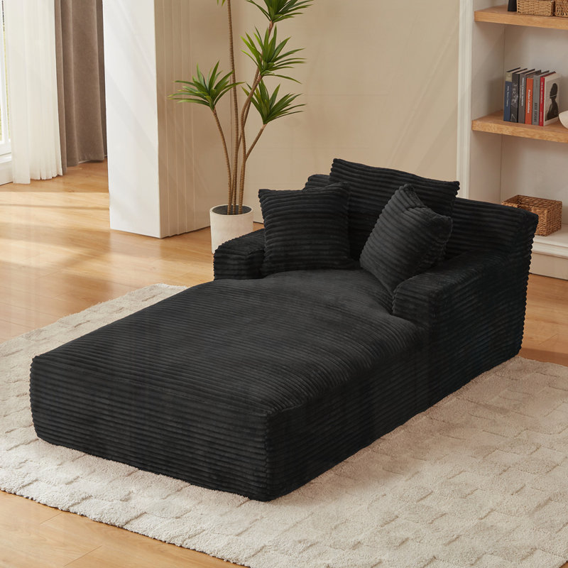 Chaise longue surdimensionnée pour l'intérieur,, Noir