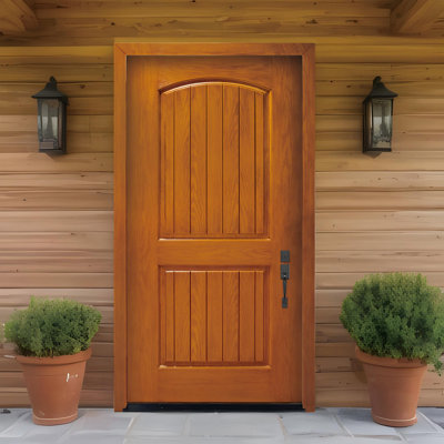 Classic Fibreglass Exterior Entry Front Door - Left/Right Swing Options Pre-Drilled Hardware & Fibreglass-Reinforced Design