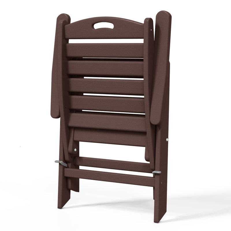 Ensemble de 2 chaises de patio pliantes à dossier haut, Brun